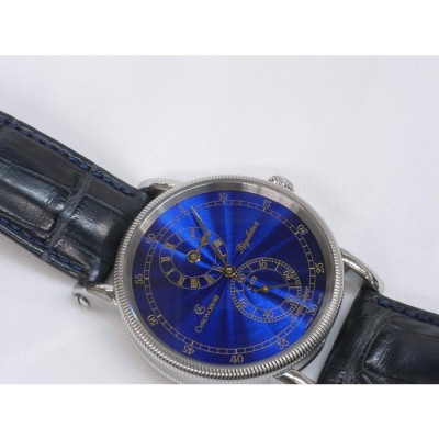 中古 クロノスイス 時計 CHRONOSWISS レギュレーター CH1223 裏スケルトン 青文字盤 自動巻き SS 革ベルト メンズ 腕時計 |  LINEブランドカタログ