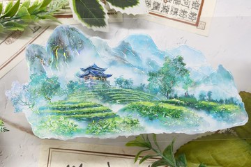 茶山曉霧 PET 紙膠帶 貝殼光 10米卷