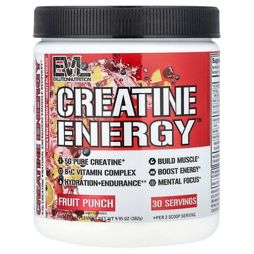 EVLution Nutrition, Creatine Energy™，果汁潘趣，9.95 盎司（282 克）