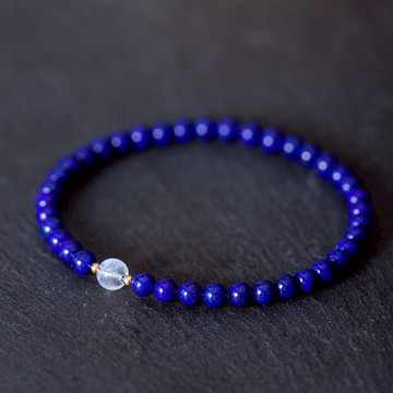 青金石月光石14KGF手鏈 | 天然石水晶手鏈客製禮物