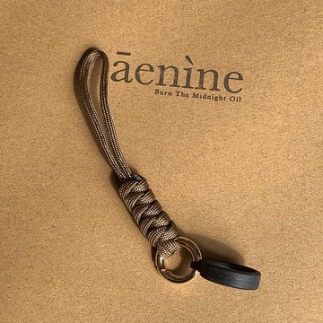 編織蛇結掛繩 #咖棕繩+淺金圈