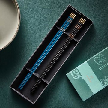 共禾京品祥云合金筷子家用高檔新款防霉防滑消毒易清洗5雙裝