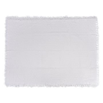 Homely Zakkam 法式棉線針織流蘇桌巾  130 x 180cm  編織格白色  1個