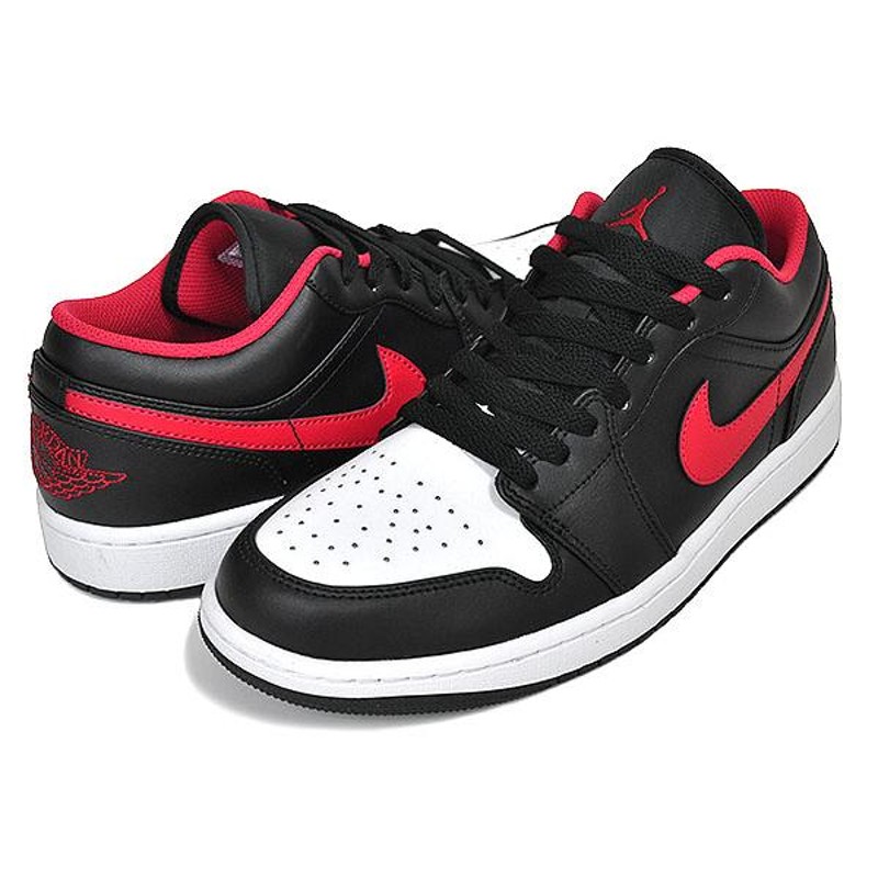 NIKE AIR JORDAN 1 LOW black/fire red-white 553558-063 WHITE TOE