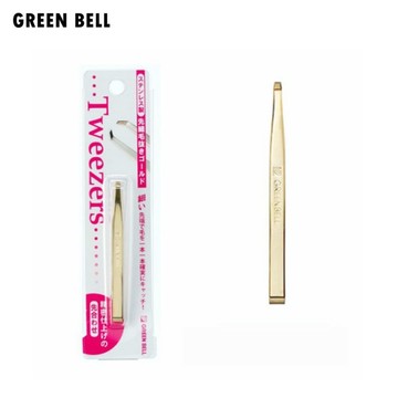 日本綠鐘 GREEN BELL 不鏽鋼鍍金平式細口拔毛夾 PSG-041 【買我小物】現貨
