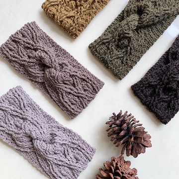 特寬手工鈎織麻花髪帶  |  9.5cm濶  |  美麗諾混棉