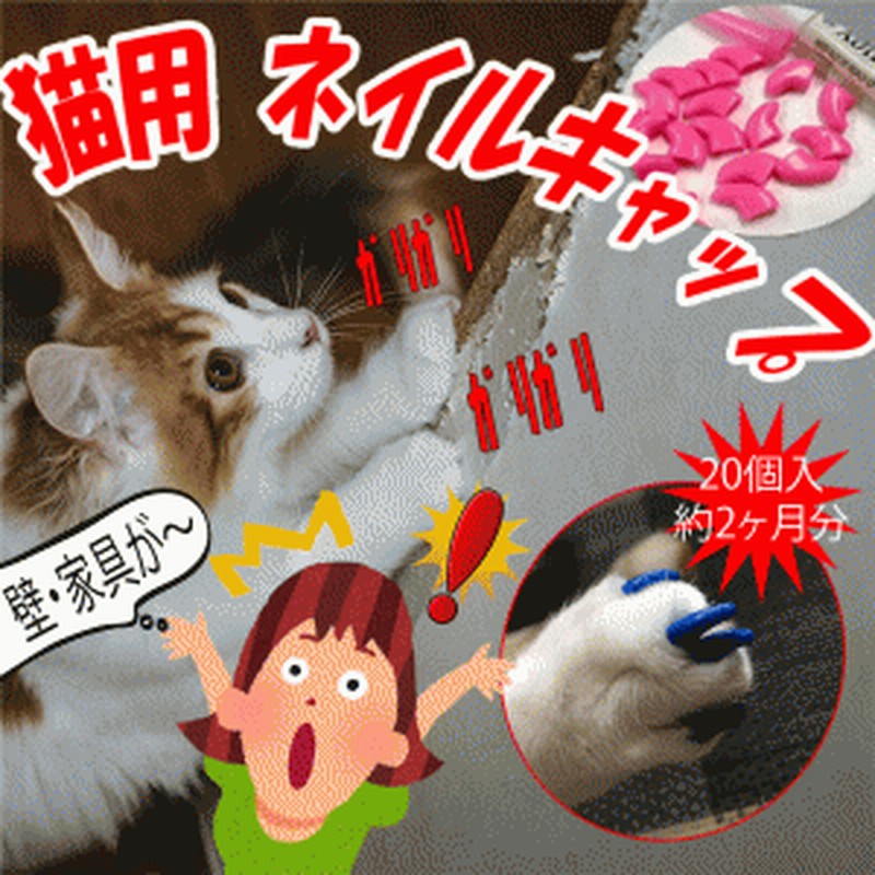 ネコ用 ネイルキャップ 猫の爪から壁を守る ねこのツメから家具を守る メール便のみ送料無料 通販 Lineポイント最大1 0 Get Lineショッピング