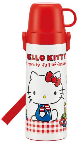 Hello Kitty gingham check lightweight 2WAY stainless bottle 600ml STGC6N