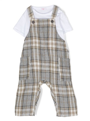 Il Gufo - plaid-check print two-piece set - kids - Cotton/Linen/Flax - 9 - Grey