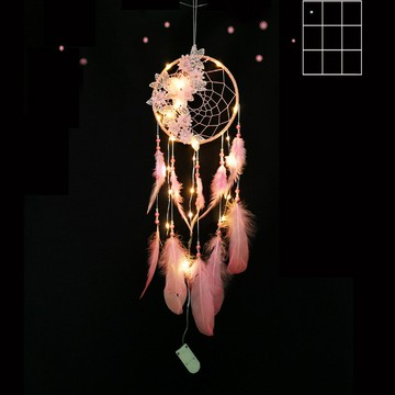 捕夢網女diy少女心羽毛掛件森系臥室房間裝飾掛飾手工ins閨蜜禮物