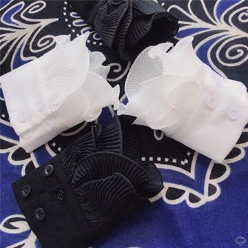 時尚手套女袖子拼接 假袖子短接袖護袖口裝飾花邊少女心手套秋