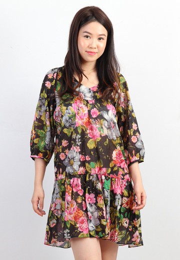 ATIPA Elly連衣裙 棕色碎花連衣裙