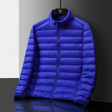 【HOT 本舖】男装秋冬爆款直播輕薄立領羽絨服男短款跨境潮牌可二開純色大碼保暖外套