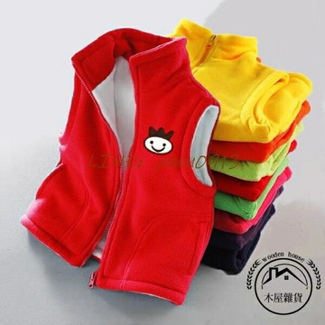 兒童背心雙層搖粒絨加厚男女童保暖馬甲秋冬季外穿洋氣寶寶坎肩【木屋雜貨】