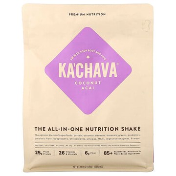 KaChava, 多合一營養奶昔，椰子巴西莓味，15.31 盎司（434 克）