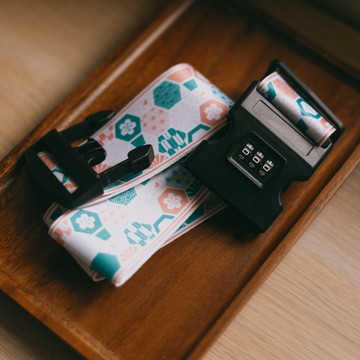 【行李帶】富士山 / 粉 / 六角磁磚系列