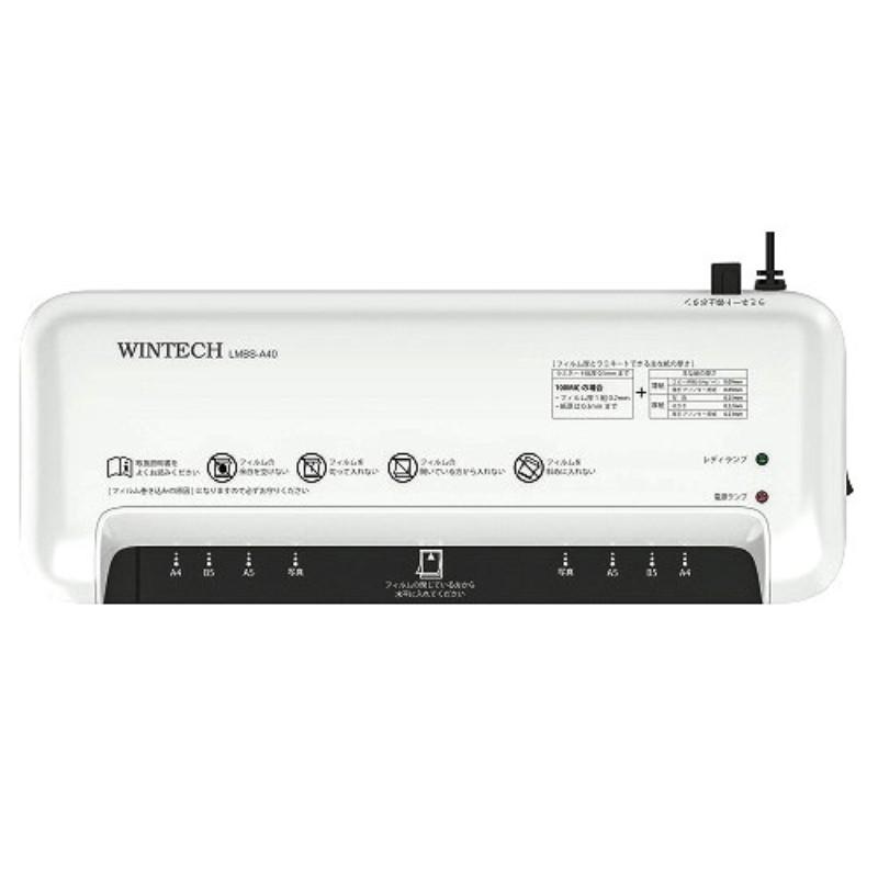 WINTECH A4ラミネーター ホワイト 100ミクロン ローラー LMBS-A40W