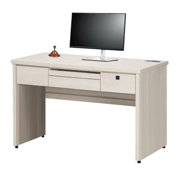 文創集 伯多4.2尺鍵盤多功能智慧型書桌(附USB插座＋指紋辨識鎖)-128x60x82cm免組