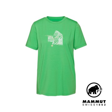 【Mammut 長毛象】Mountain T-Shirt Women 4208m 有機棉混紡機能短袖T恤 女款 極光綠 #1017-06520