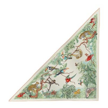 愛馬仕HERMES叢林 Cashmere三角巾（200cm*92cm）
