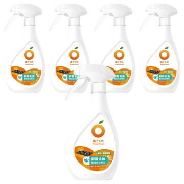 Orange House 橘子工坊 天然廚房爐具專用清潔劑 兩用噴槍頭  480ml  5瓶