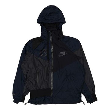 (WMNS) Nike x sacai Hooded Anorak Splicing Hooded Jacket 'Black'