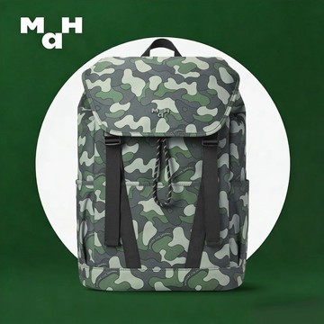 免運 MAH【 設計師限定 】日系迷彩大容量雙肩包 休閒旅行戶外背包通勤勤電腦包 男包 女包 日系包包 男女同款 新品