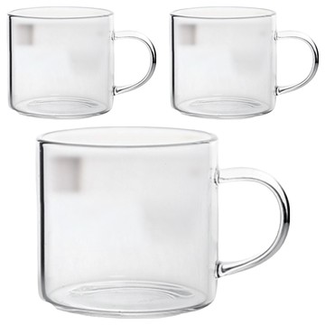 MAKA EVERY ONE KITCHEN 耐熱玻璃馬克杯 110毫升  透明色  3個