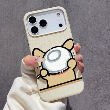 乾飯小狗 適用蘋果17軟殼 iPhone16promax手機殼15plus大孔鏤空14親膚13防摔12皮紋11保護殼