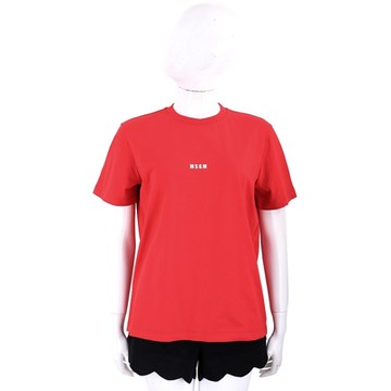 MSGM Logo 品牌字母紅色純棉TEE T恤(女款)