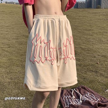 美式短褲男款夏季寬松休閑五分褲日系復古cityboy褲子運動籃球褲