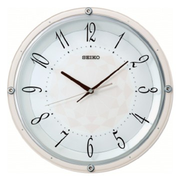 seiko SK037 精工鐘 (QXA830P) 水晶滑動式秒針圓形掛鐘 白框 33cm