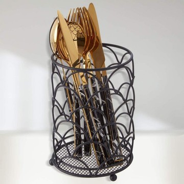 《Premier》Vertex餐具鏟匙收納筒-鱗紋黑-- 餐具桶 碗筷收納筒