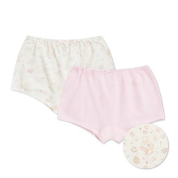 萌兔廚房天絲女童平口褲-2入 (鋅纖維布+銀離子抗菌內襠)