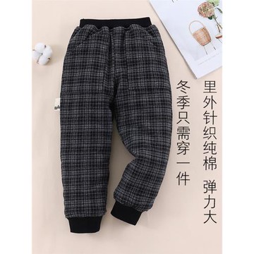 冬季加厚保暖男童女童彈力棉褲