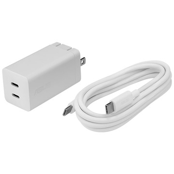 【ASUS 華碩】65W USB-C GaN 雙 Typec 氮化鎵充電器 電源供應器