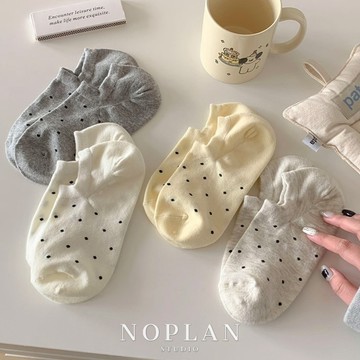 【現貨𝟤𝟦𝐻🚚】 𝑵𝒐𝑷𝒍𝒂𝒏 韓系奶油點點短襪 襪子女 船型襪 隱形襪 學生襪 韓國襪子 女襪 大學生必備