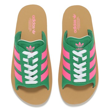adidas 拖鞋 Gazelle Beach W 女鞋 綠 粉 休閒鞋 三葉草 愛迪達 JQ7443
