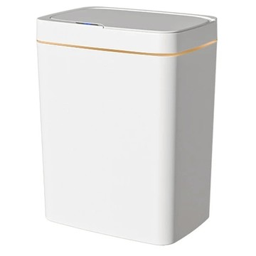 輕奢智能垃圾桶 窄款 IPX5級防水 感應開蓋  30.5 x 26 x 18.5cm  輕奢白  1個