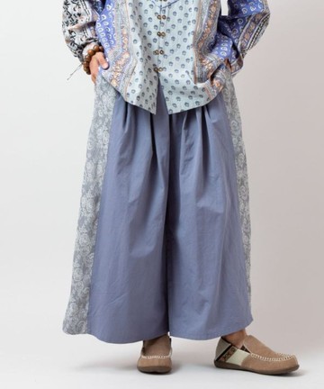 【熱門預購】異材質拼接寬褲 (3色) CAA-6104