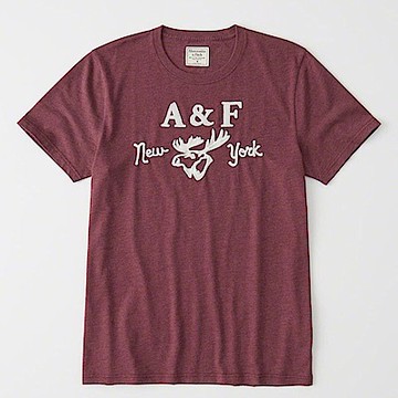 AF a&f Abercrombie & Fitch 短袖 T恤 紅 0949