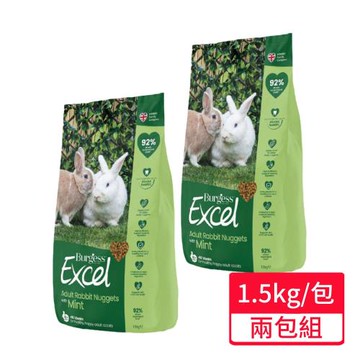 【Burgess 伯爵】成兔飼料原味薄荷 1.5KG;兩包組