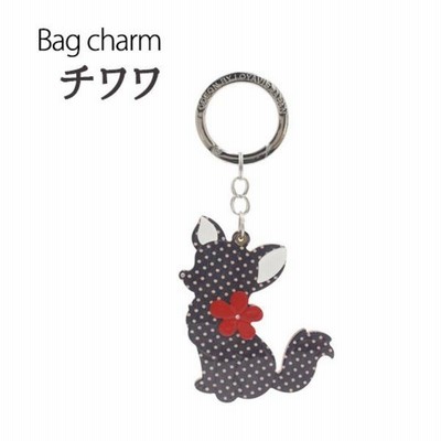 〔2個セット〕バッグチャーム チワワ（ドット）[21]