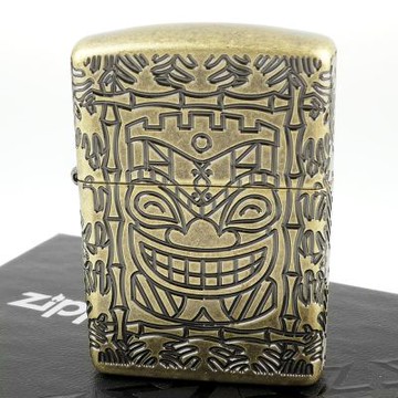 【ZIPPO】美系~Tiki 神像圖案-360度多刀雕刻 NO.46314