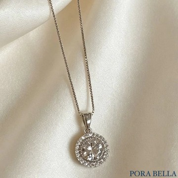 【Porabella】S925純銀滿鑽小太陽項鍊｜圓形鑲鑽鎖骨鏈｜氣質百搭｜生日禮物｜情人節禮物｜附贈精美包裝-廠商直送