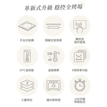 Sampo聲寶  21L隱藏式發熱管氣炸電烤箱   KZ-XC21B