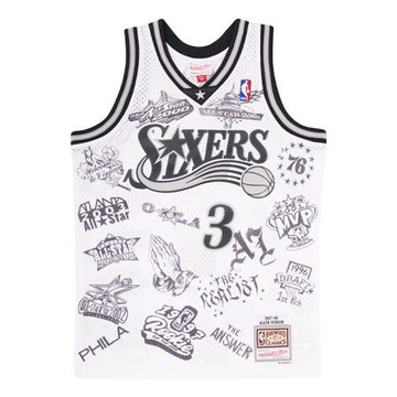 Mitchell & Ness NBA AI World Tour Swingman Philadelphia 76ers Jersey - White
