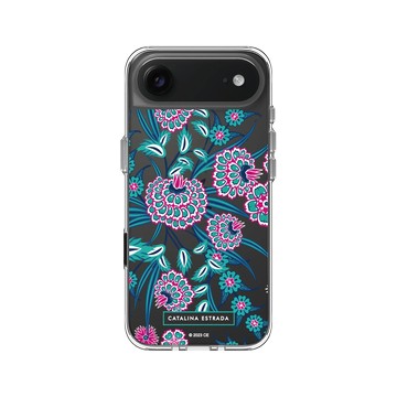 iPhone Air Clear Case（相機按鈕） 透明 - Catalina Estrada - Blue and Pink Flowers