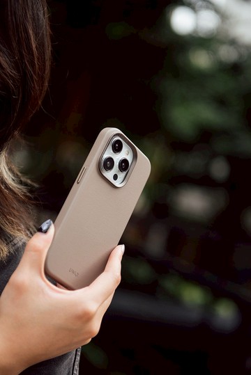 iPhone 15系列 Lyden 耐刮皮革磁吸手機殼-灰