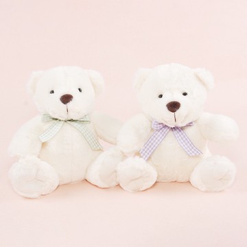坐姿18公分小白熊 單隻 小熊家族 泰迪熊專賣店